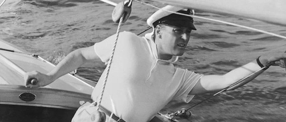 Noblesse Yachts Prince Olaf at the Helm of one of his yachts