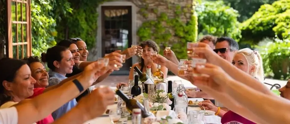 Noblesse Yachts People having fun together while having food in Italy
